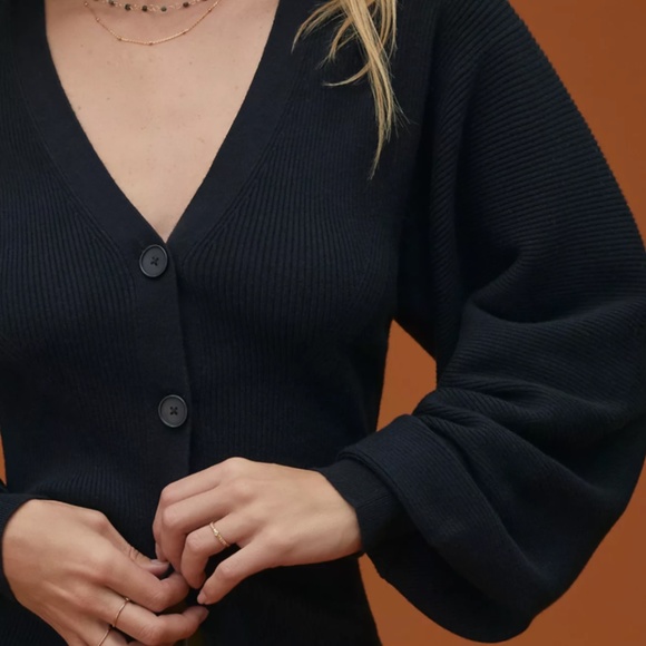 ANTHROPOLOGIE Puff-Sleeved Textured Cardigan - Maeve - Picture 4 of 6